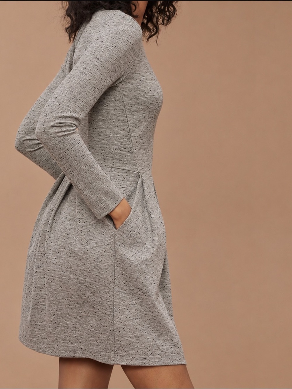 Aritzia Wilfred Tartine Heather Grey Pleated Mini Dress Size 0 - Picture 2 of 10